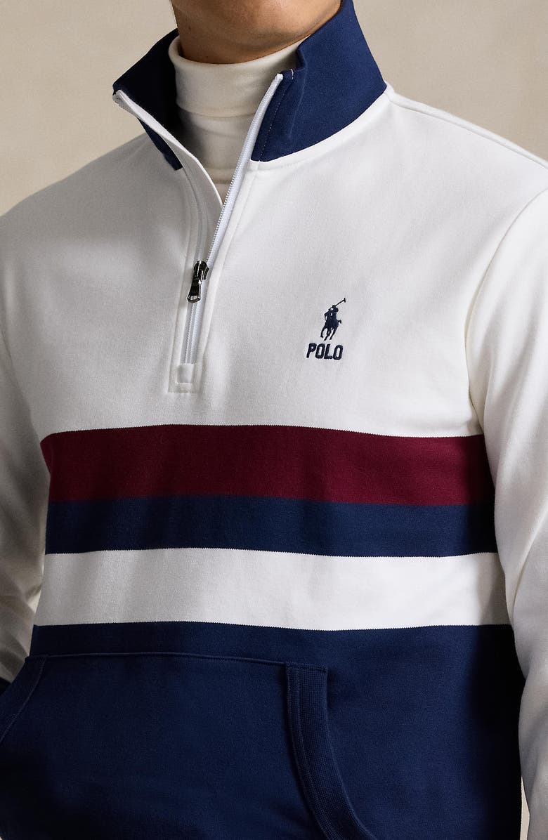 Polo Ralph Lauren Colorblock Quarter Zip Top, Alternate, color, 