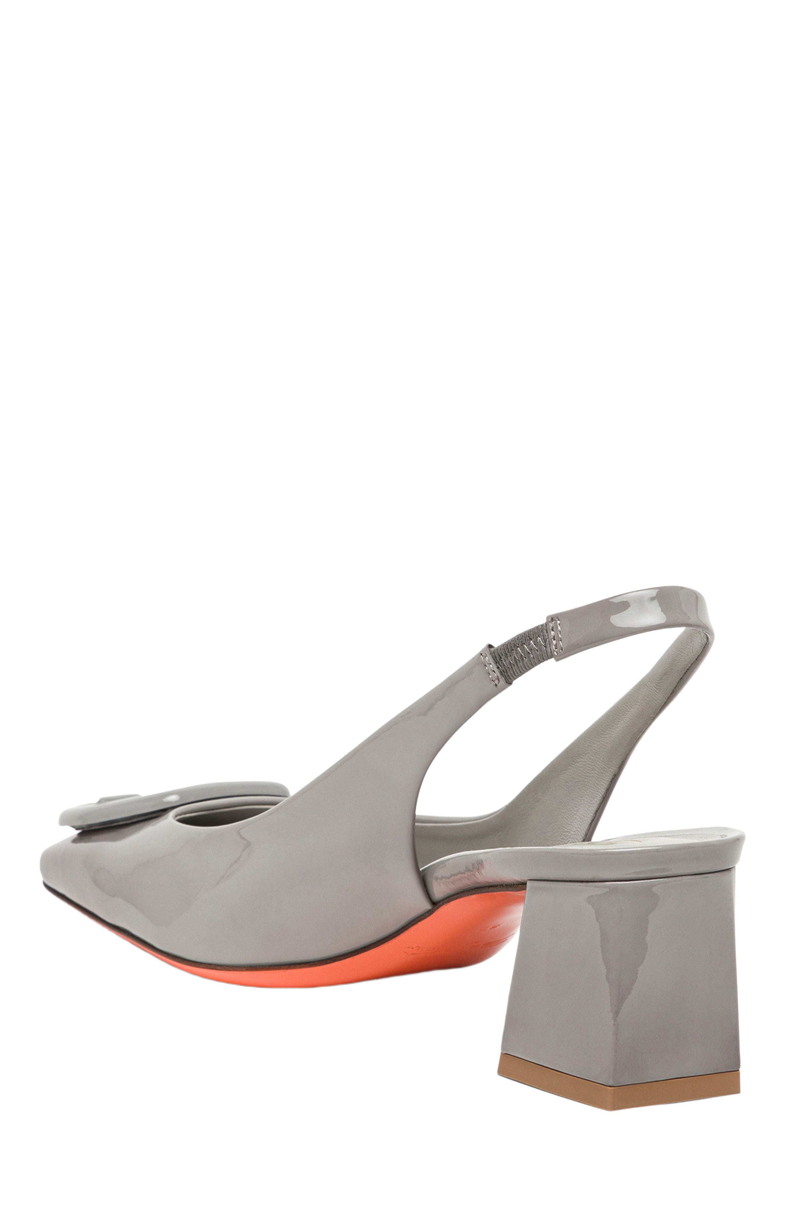 Santoni Women
s mid-heel slingback, Alternate, color, Gray