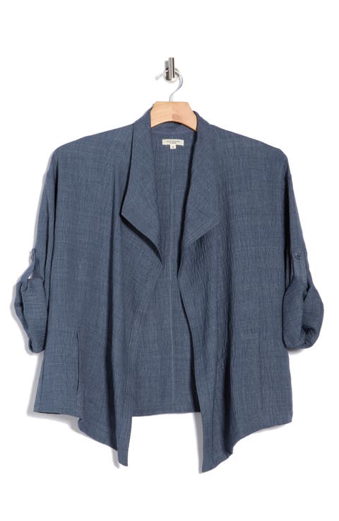 Textured Open Front Jacket (Plus)