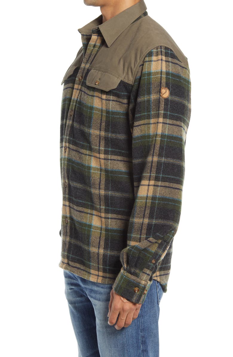Fjällräven Granit Plaid Button-Up Flannel Shirt, Alternate, color,
