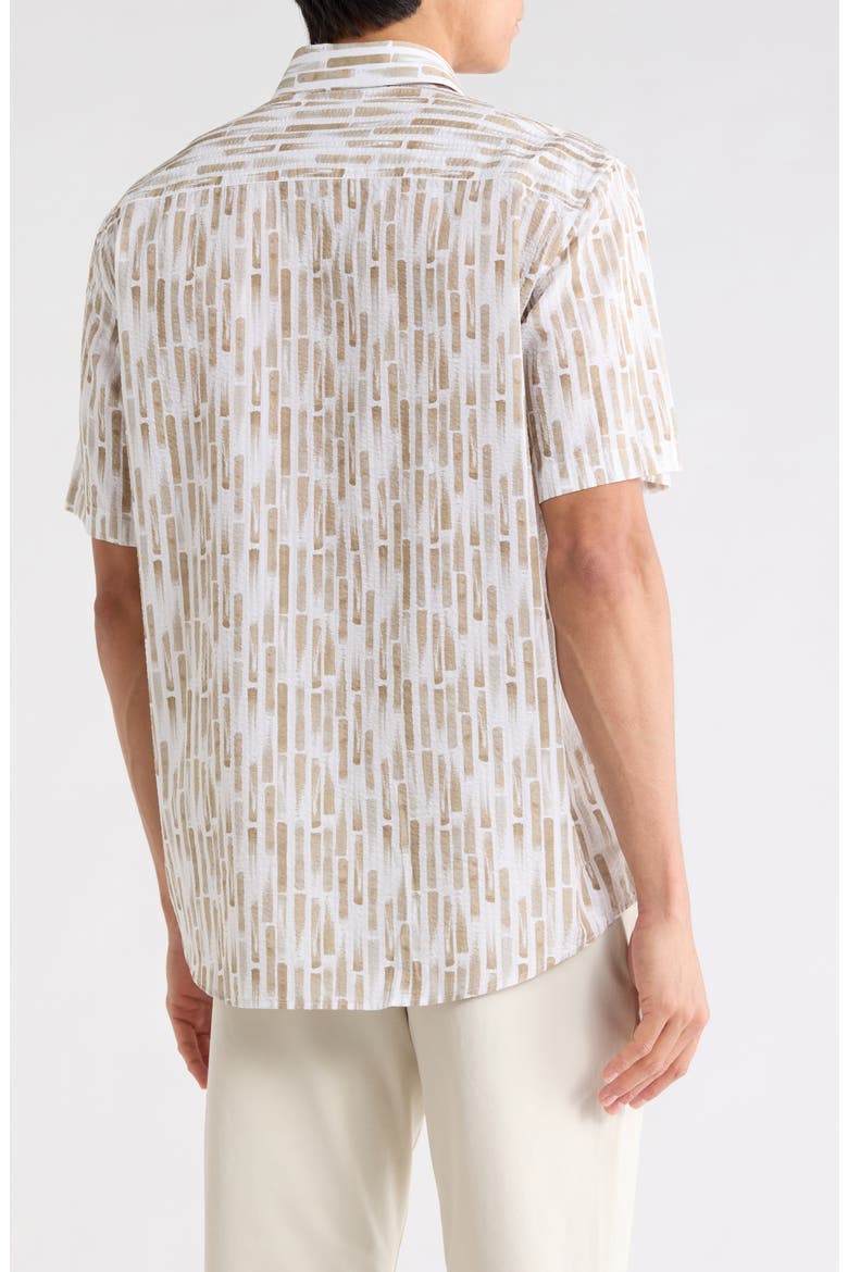 Short Sleeve Cotton Button-Up Shirt, Alternate, color, CAMEL
