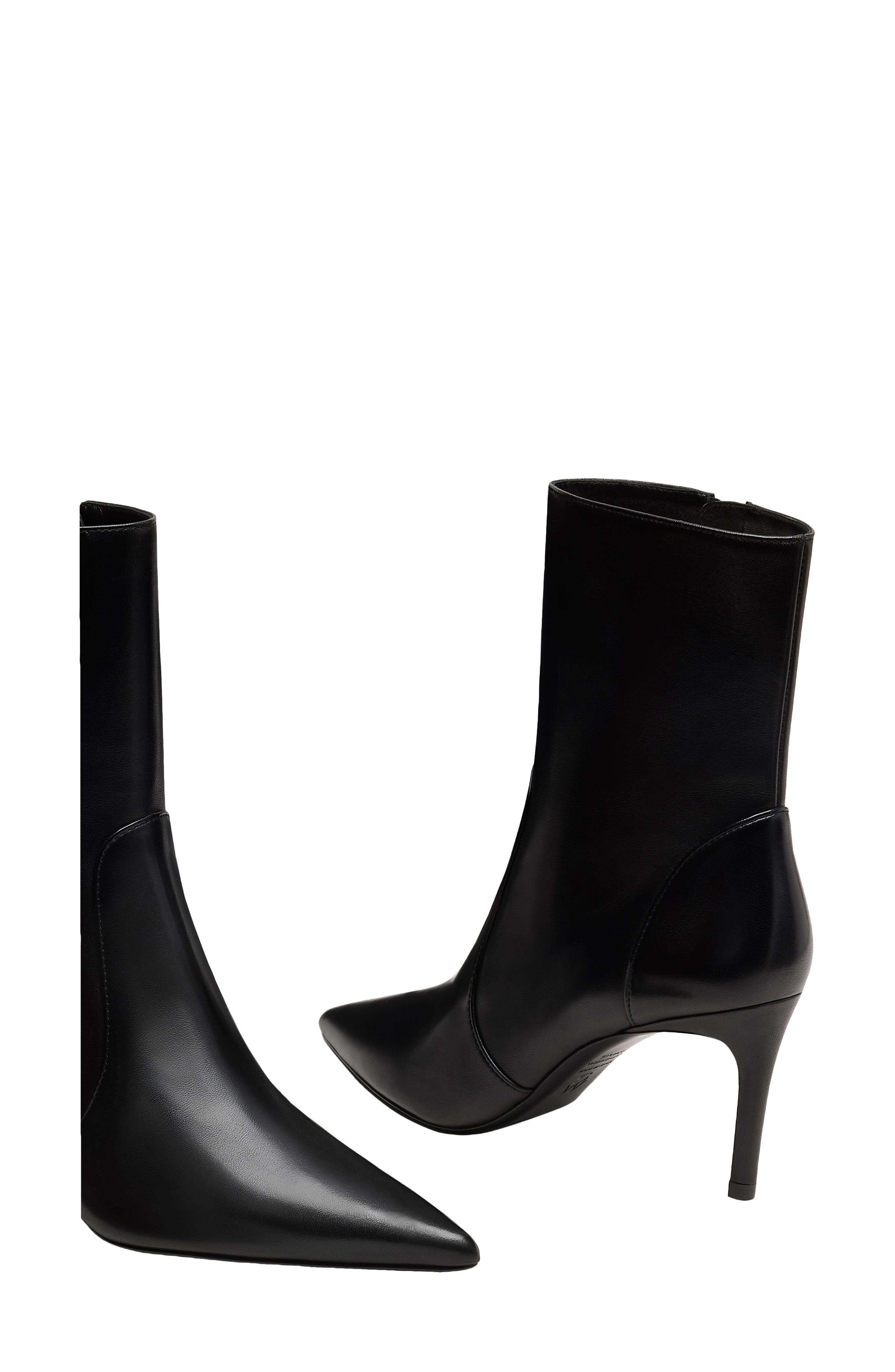 Stuart Weitzman Power Zip Bootie, Alternate, color, Black