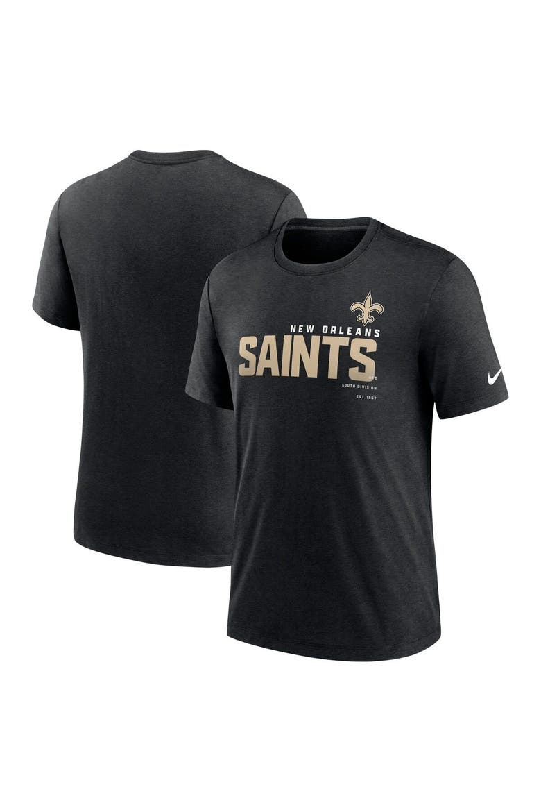 Men's Nike Heather Black New Orleans Saints Team Tri-Blend T-Shirt, Main, color, Heather Black