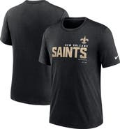 Nike Men's Nike Heather Black New Orleans Saints Team Tri-Blend T-Shirt