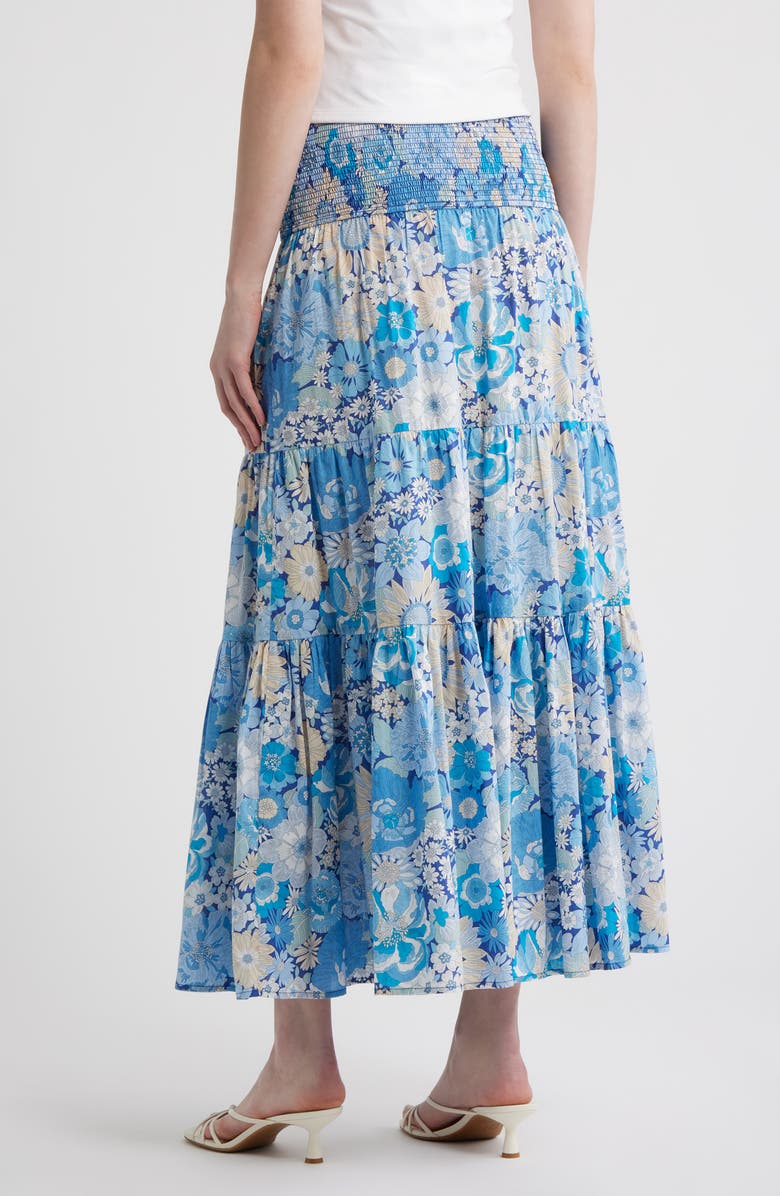 LOVE THE LABEL Izzy Print Smocked Waist Maxi Skirt, Alternate, color, Summers In The Sun
