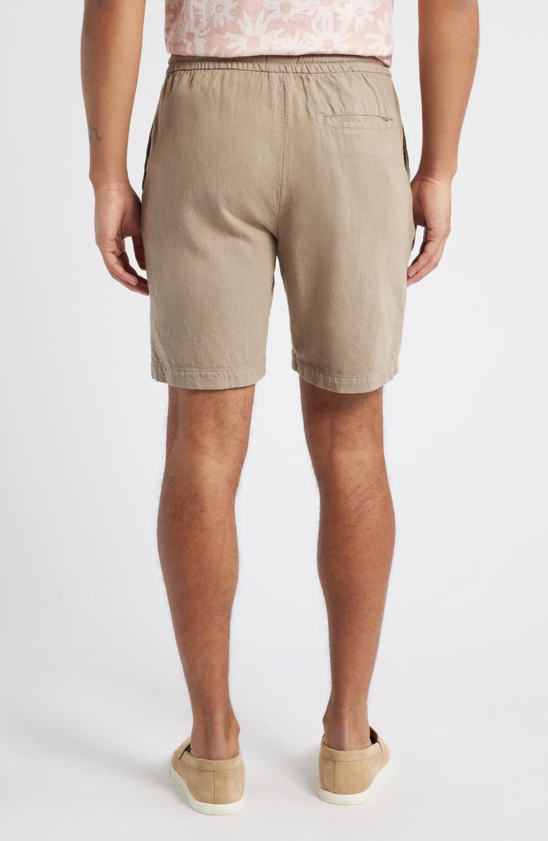 Rails Archer Flat Front Cotton & Linen Shorts, Alternate, color, Barley