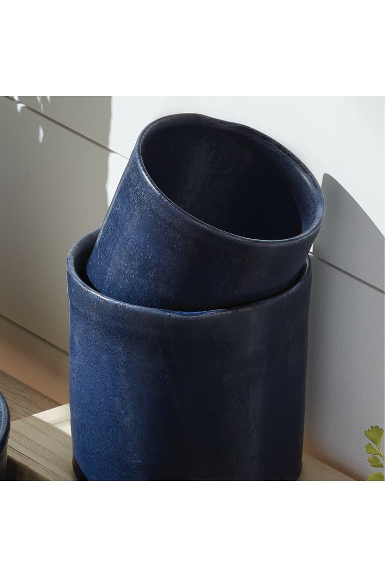 Navy Terracotta Planters Studio Cachepots, Set of 3, Alternate, color, Blue