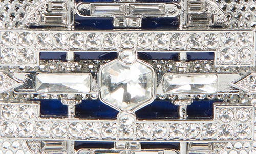 Judith Leiber Couture Lillian Sleek Crystal Embellished Clutch In Silver Dark Indigo Multi