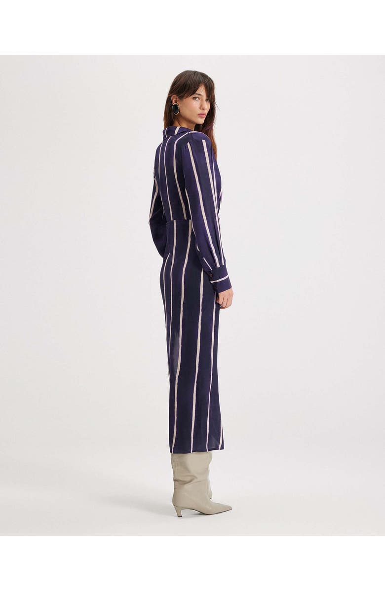 THEO The Label Selena Stripe Draped Shirtdress, Alternate, color, Future Dusk