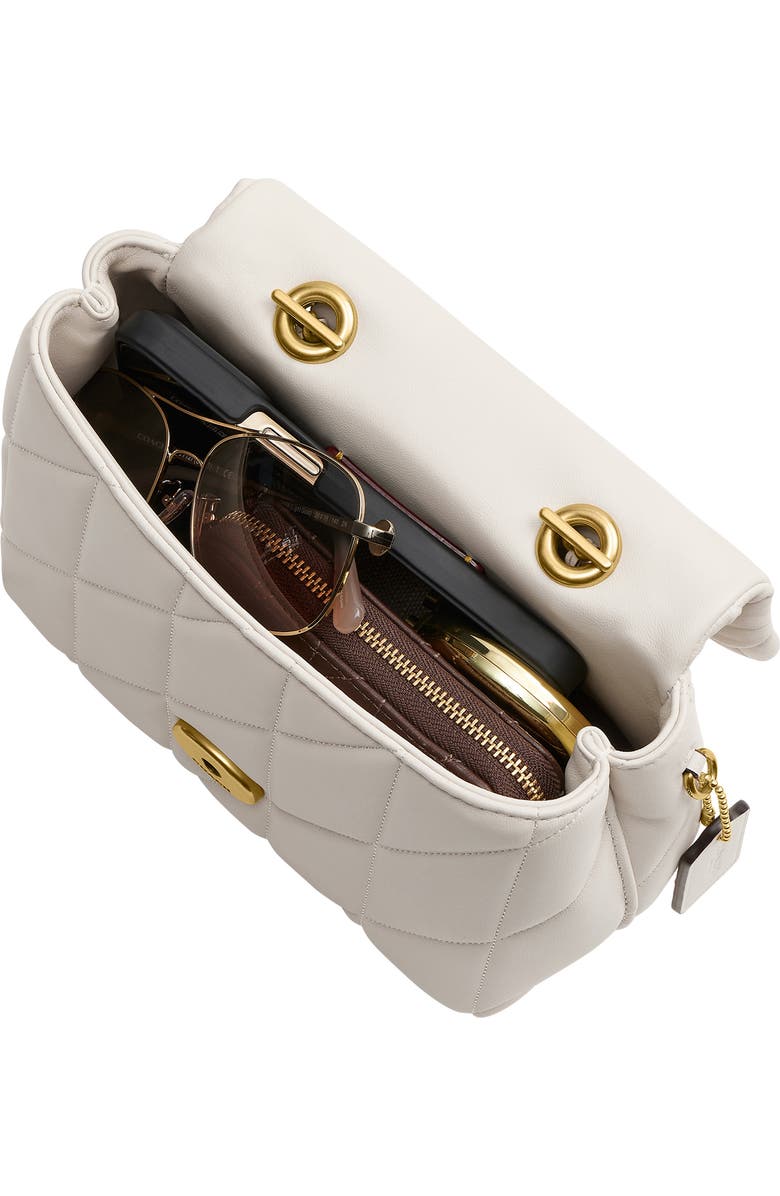 COACH Tabby Quilted Leather Convertible Top Handle Bag, Alternate, color, Chalk