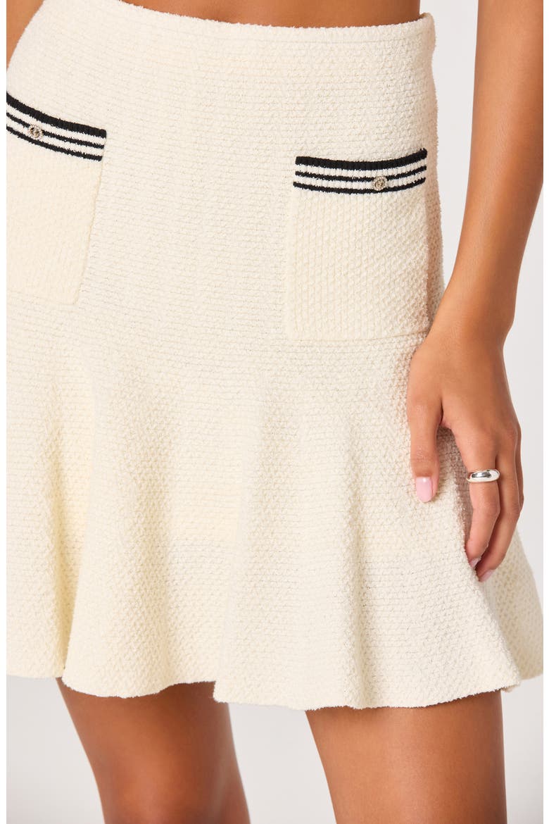 Dynasty Flounce Sweater Skirt, Alternate, color, CREAM BLACK