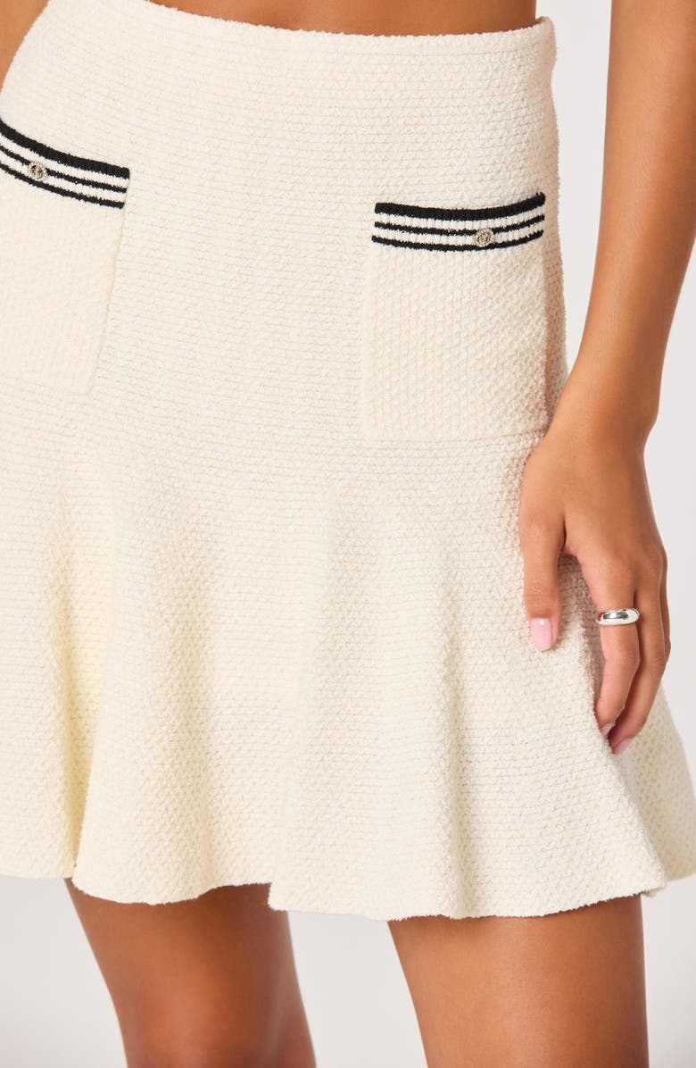 ASTR the Label Dynasty Flounce Sweater Skirt, Alternate, color, Cream Black