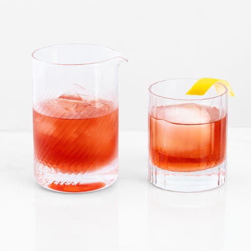 A Bar Above Cocktail Mixing Glass, Deco Style In Glass