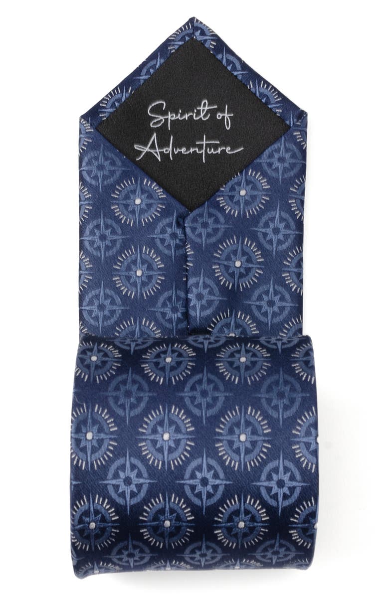 Cufflinks, Inc. Compass Hidden Message Silk Tie, Alternate, color, Blue