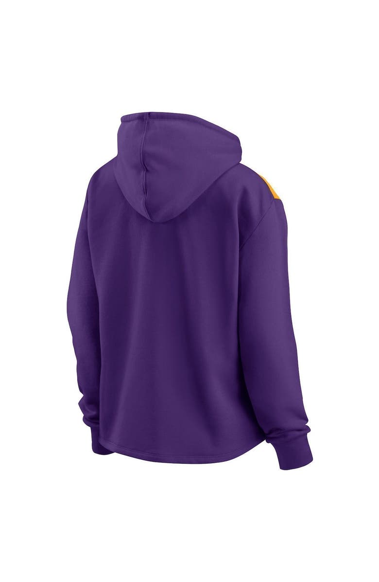 FANATICS Women's Fanatics Branded Purple Los Angeles Lakers Overslide Quarter-Zip Fleece Hoodie, Alternate, color, Purple