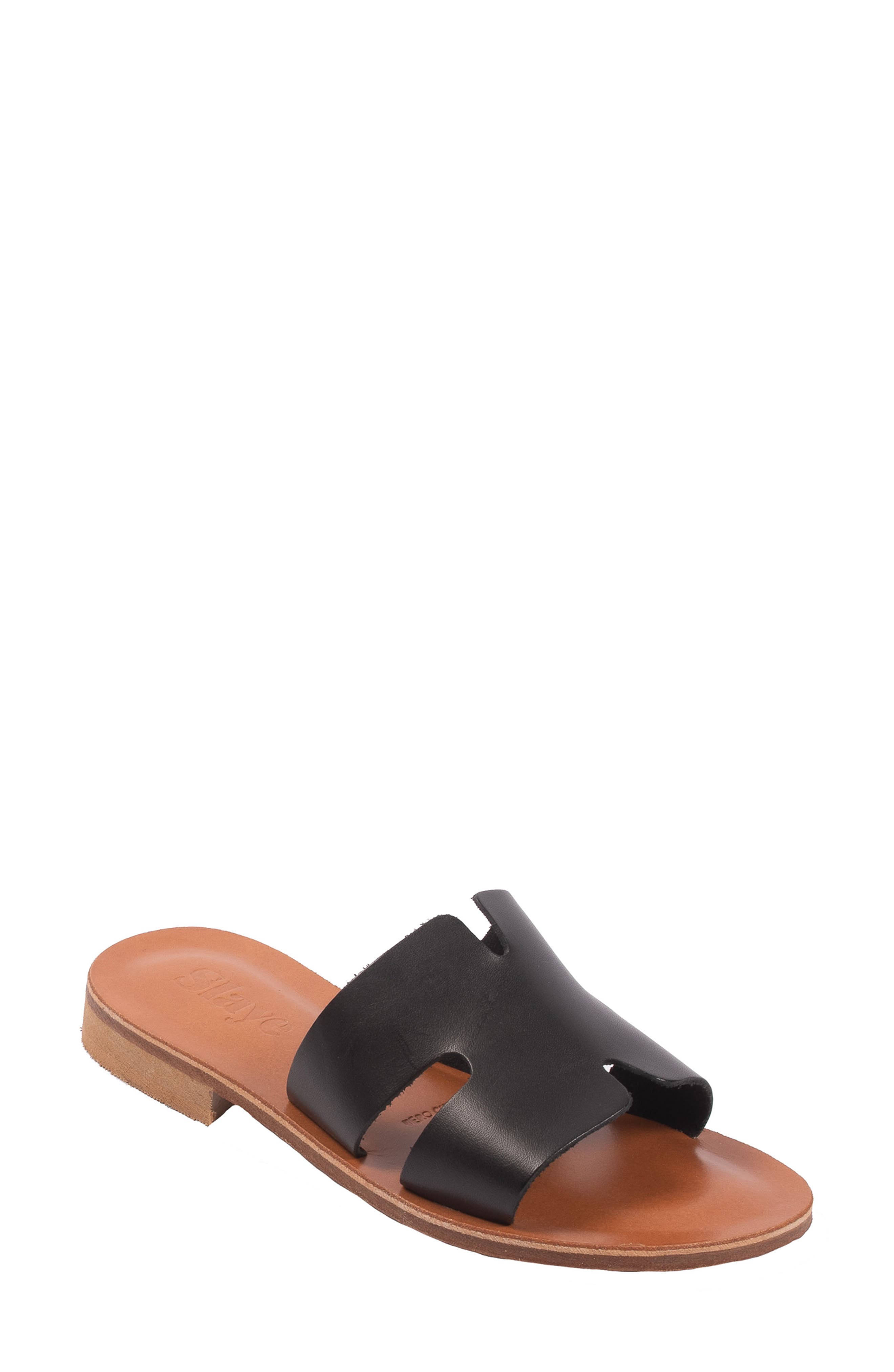 Slaye Gisele Leather Slide Sandal, Main, color, 