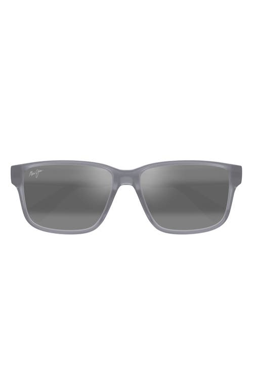 Maui Jim 58mm Polarizedplus2® Rectangular Sunglasses In Matte Transparent Grey/grey