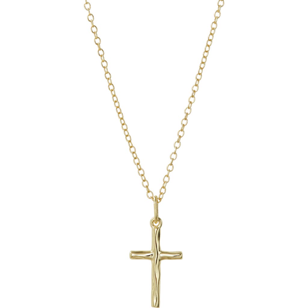 ARGENTO VIVO Hammered Cross Pendant Necklace in Gold  product