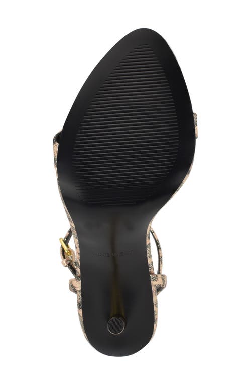 Nine West Reina Ankle Strap Sandal In Gold/print