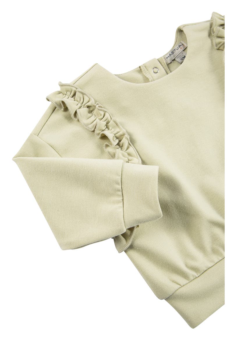 Ruffle Long Sleeve Top & Pants Set, Alternate, color, OLIVE