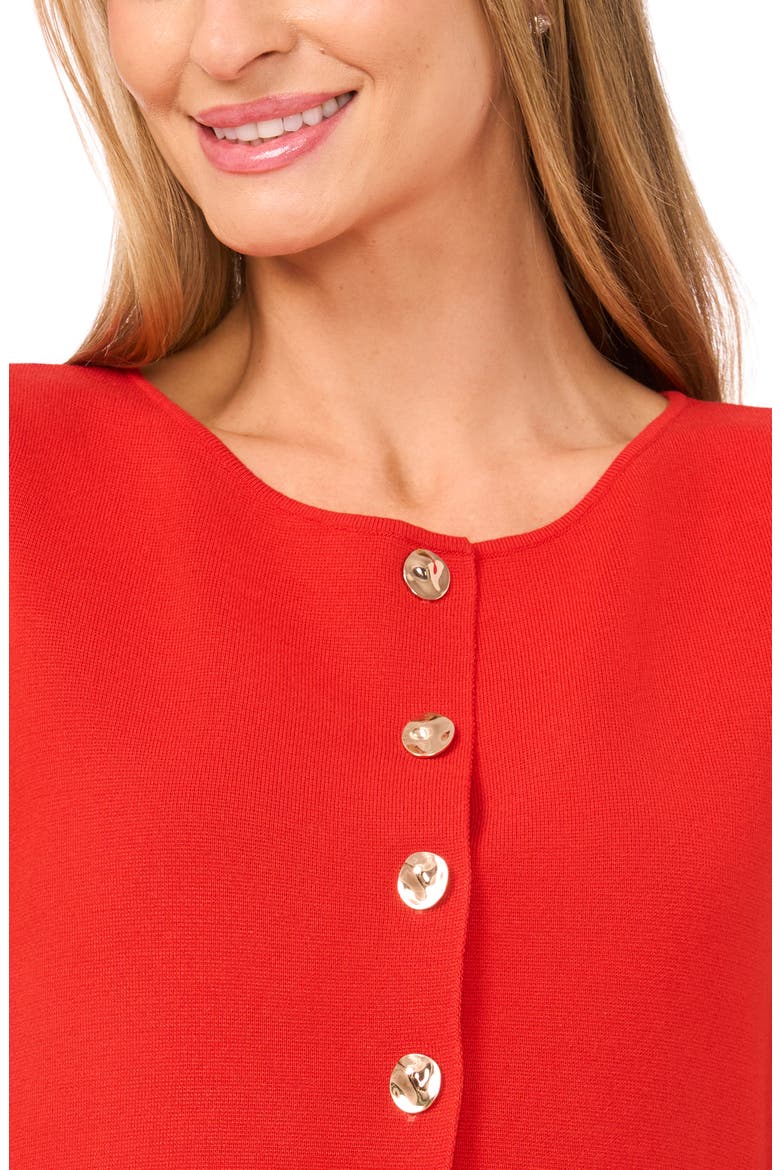 Sleeveless Button-Up Shirt, Alternate, color, CHERRY TOMATO