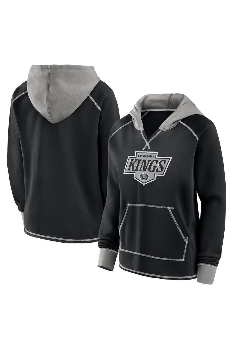 Women's Logo Athletic Black Los Angeles Kings Hit It French Terry Full-Zip Hoodie, Main, color, Black