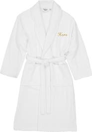 Linum Home Textiles Embroidered 'Hers' Terry Bathrobe
