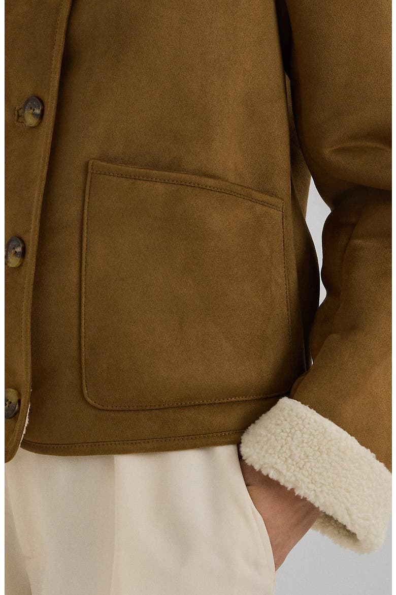 Faux Shearling Jacket, Alternate, color, CAMEL BEIGE