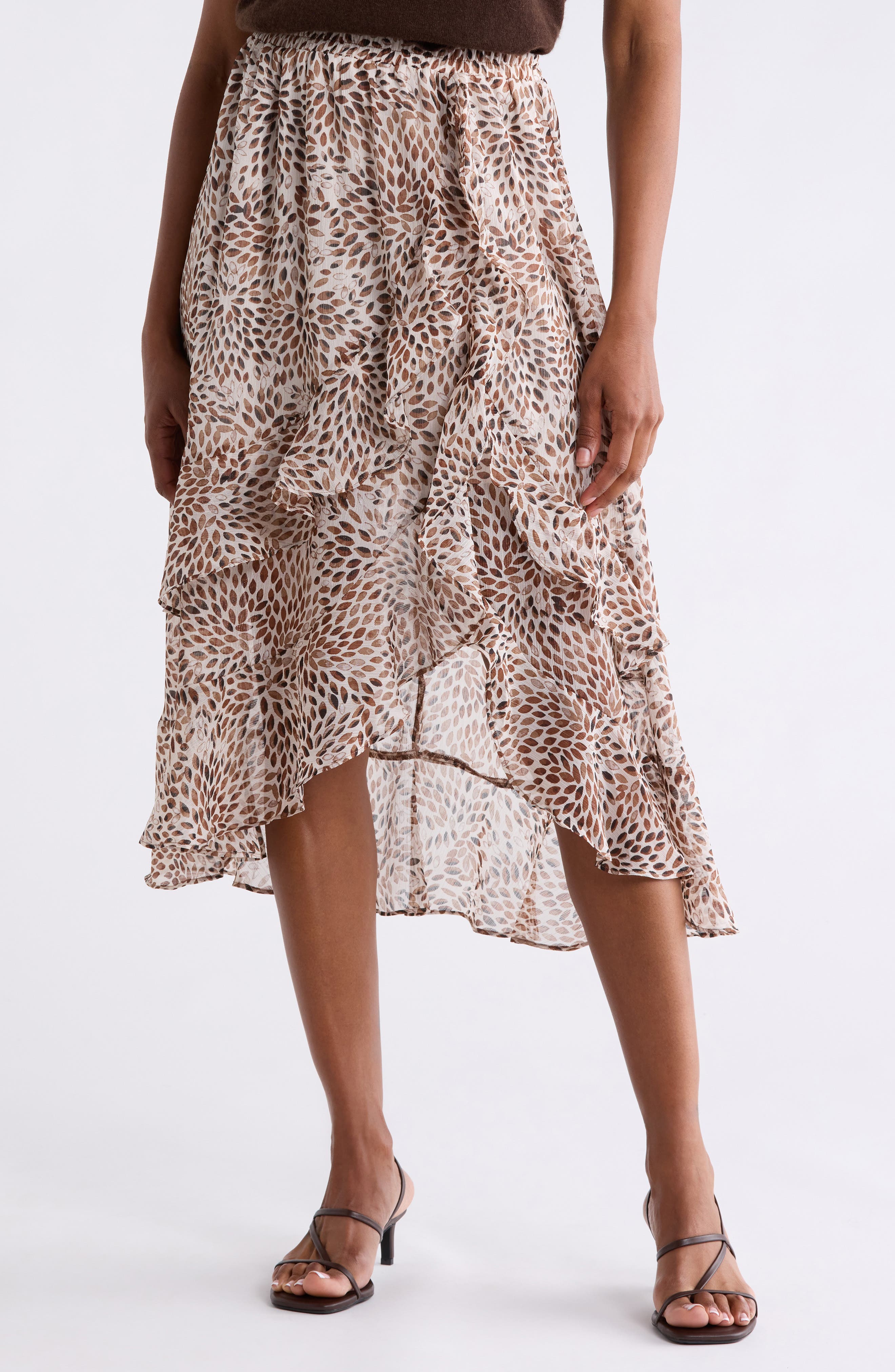 Ruffle Tiered Midi Skirt