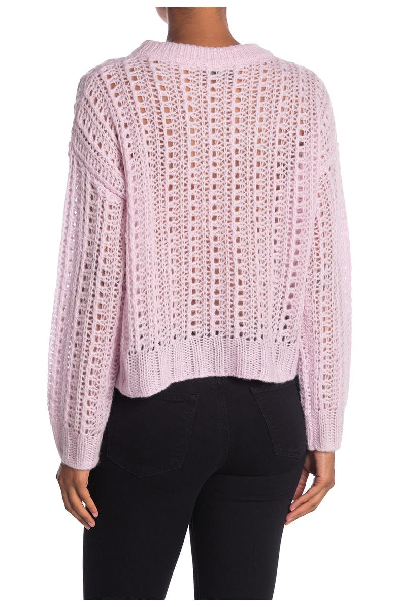 360 CASHMERE June Wool Blend Pointelle Wool & Cashmere Blend Sweater, Alternate, color,