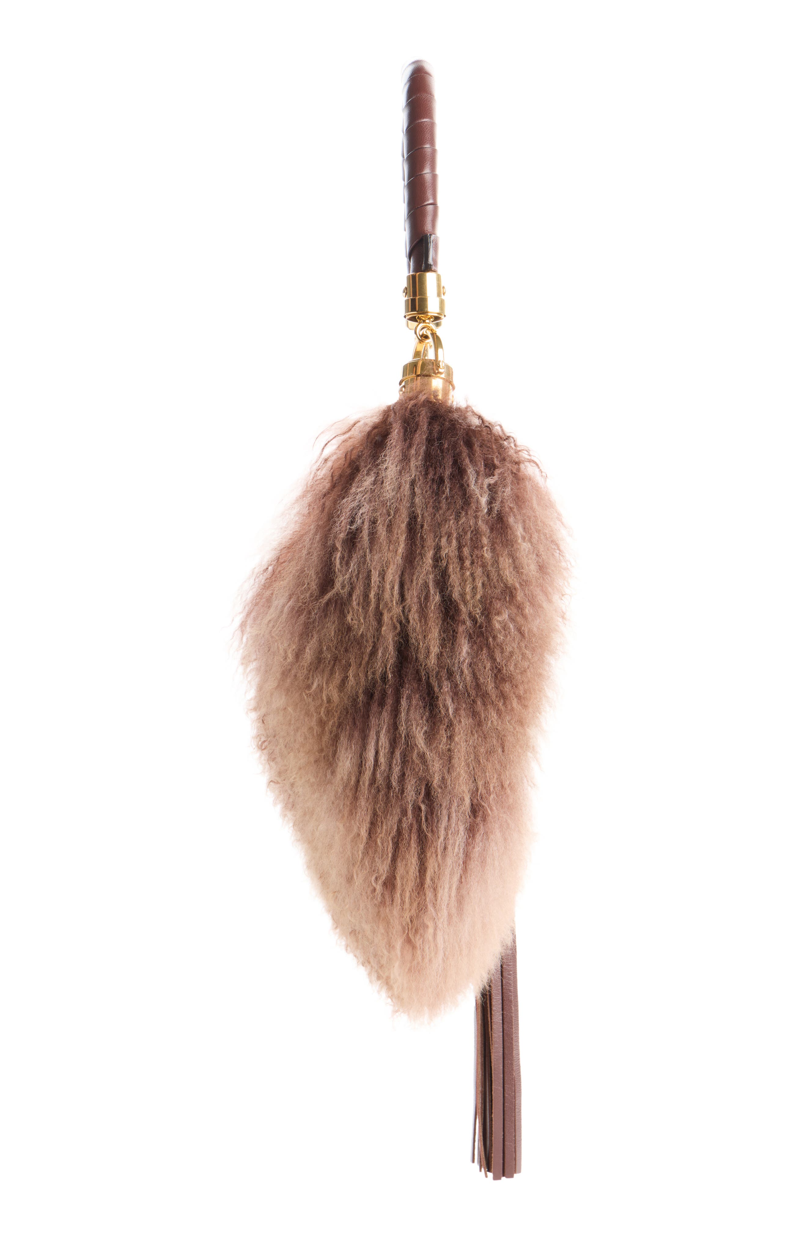 Marcie Foulard Shearling & Leather Hobo, Alternate, color, CRAFTY BROWN