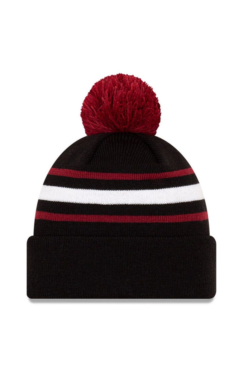 New Era Men's New Era Black Joe Gibbs Racing Cuffed Pom Knit Beanie, Alternate, color, Black