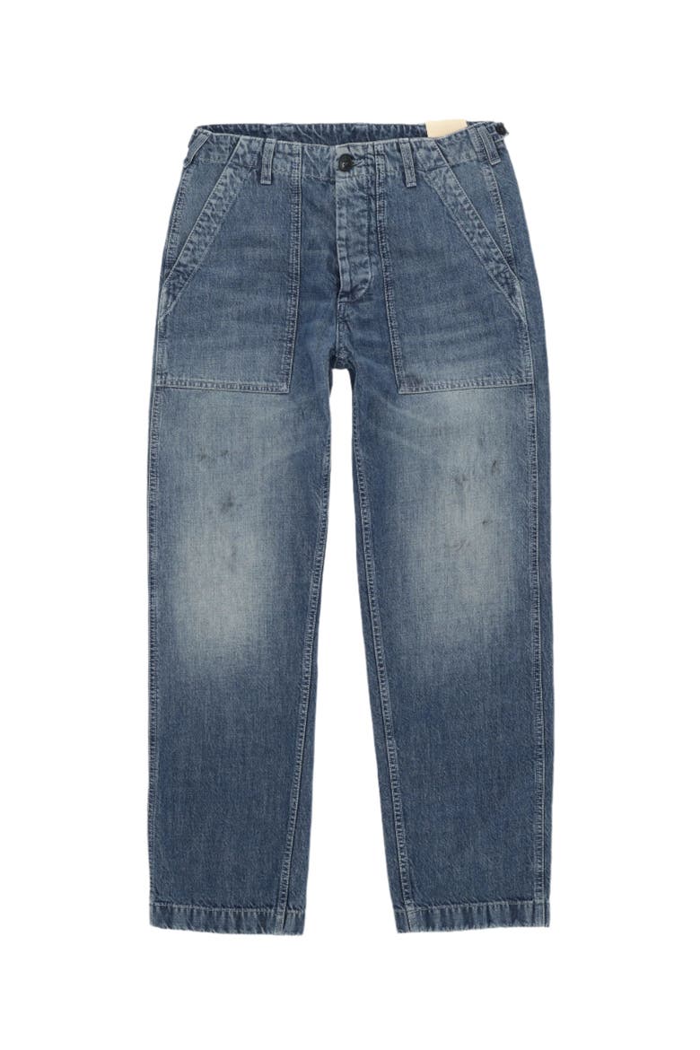 Denim Fatigue Pants, Main, color, Custom Wash