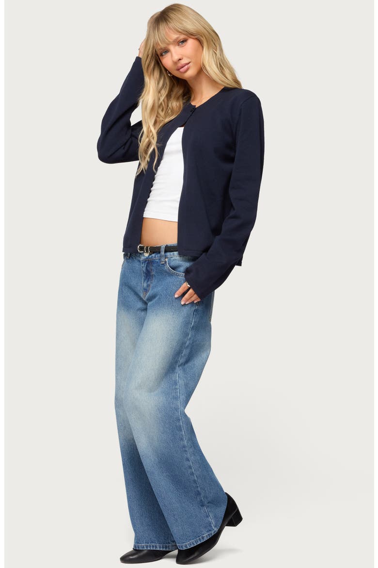 Jenie Split Front Cardigan, Alternate, color, NAVY