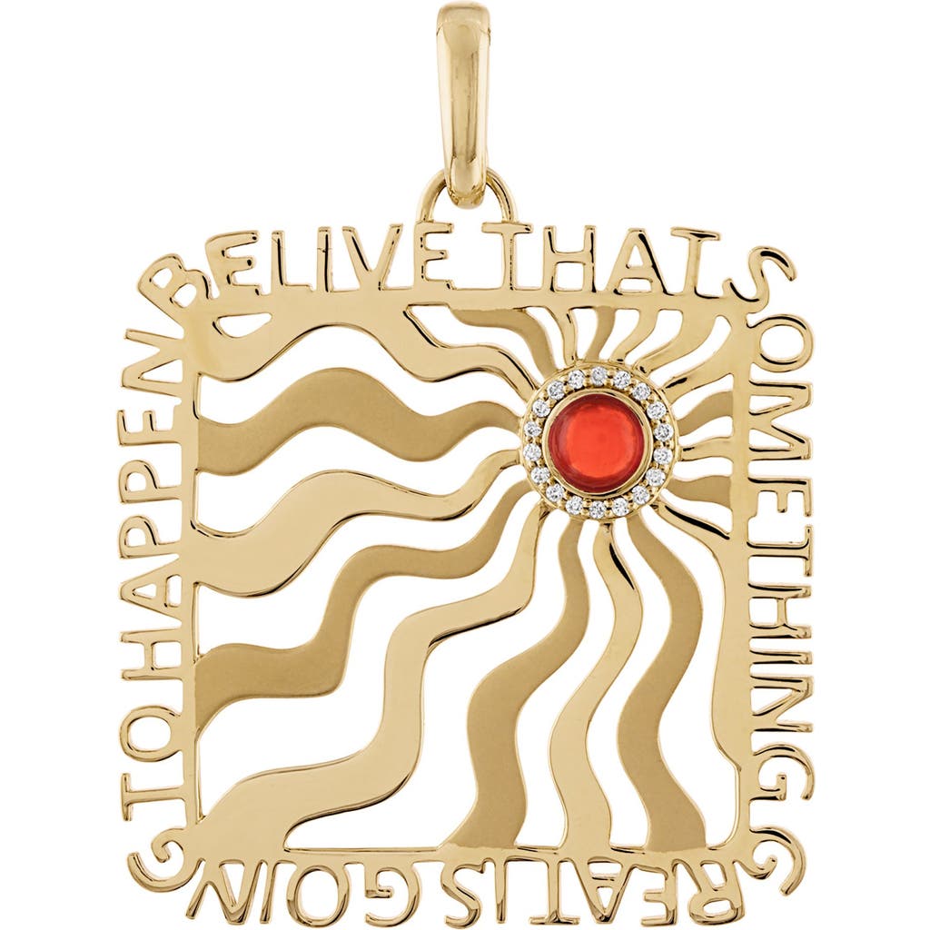 EDEN PRESLEY Believe Fire Opal & Diamond Pendant in Fire Opal/White Diamond  product