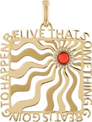 EDEN PRESLEY Believe Fire Opal & Diamond Pendant