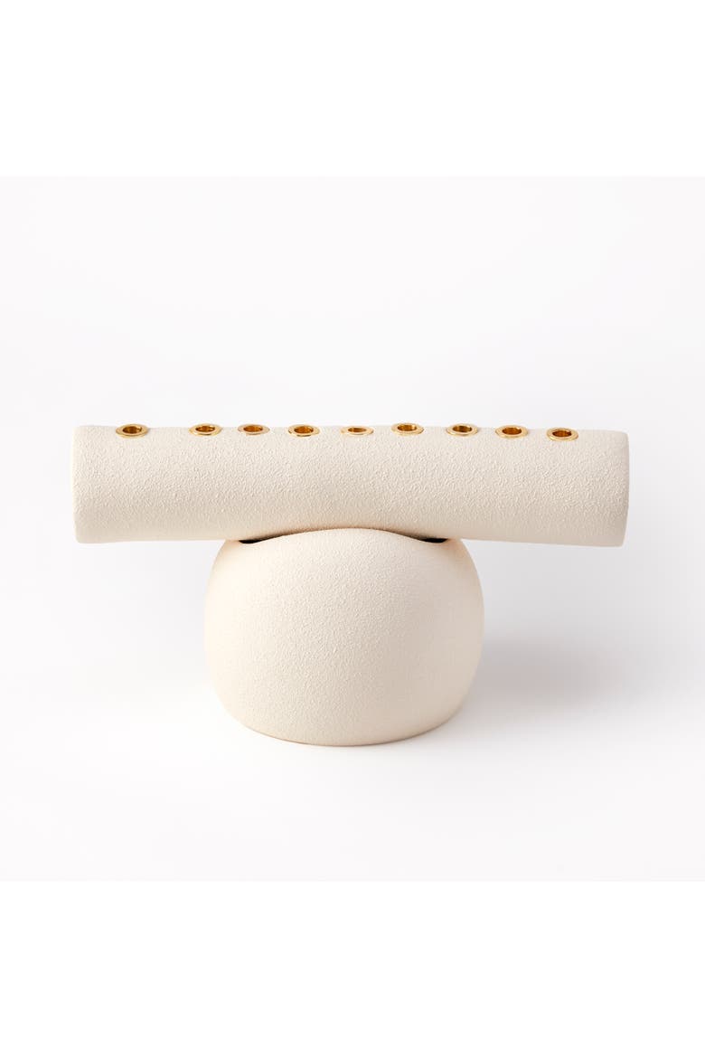 Goldie Menorah, Alternate, color, Raw Blanc