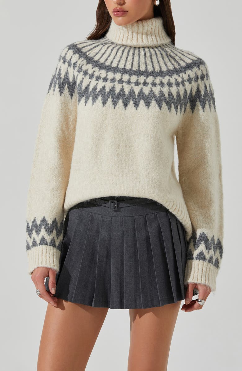 ASTR the Label Hina Belted Pleated Wool Blend Miniskort, Alternate, color,