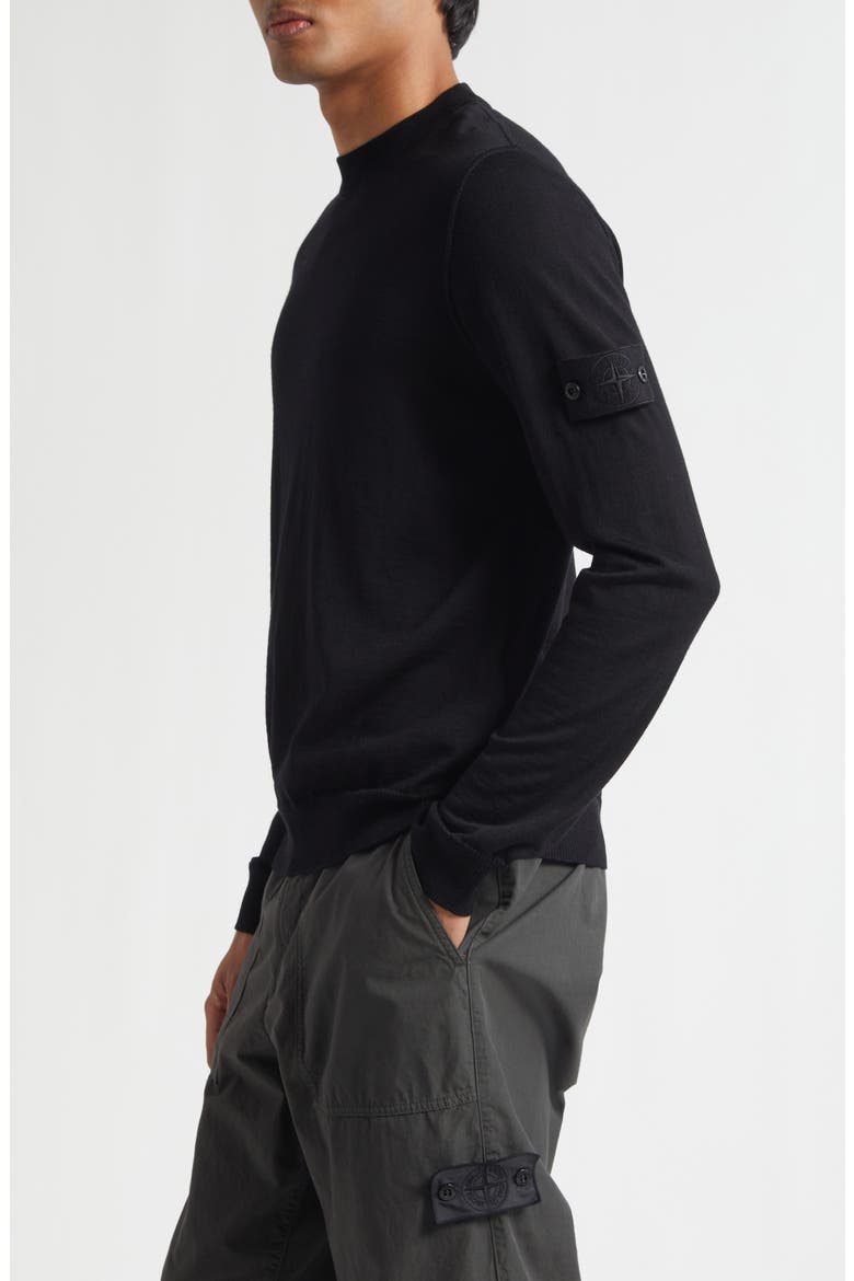 Ghost Virgin Wool Sweater, Alternate, color, BLACK