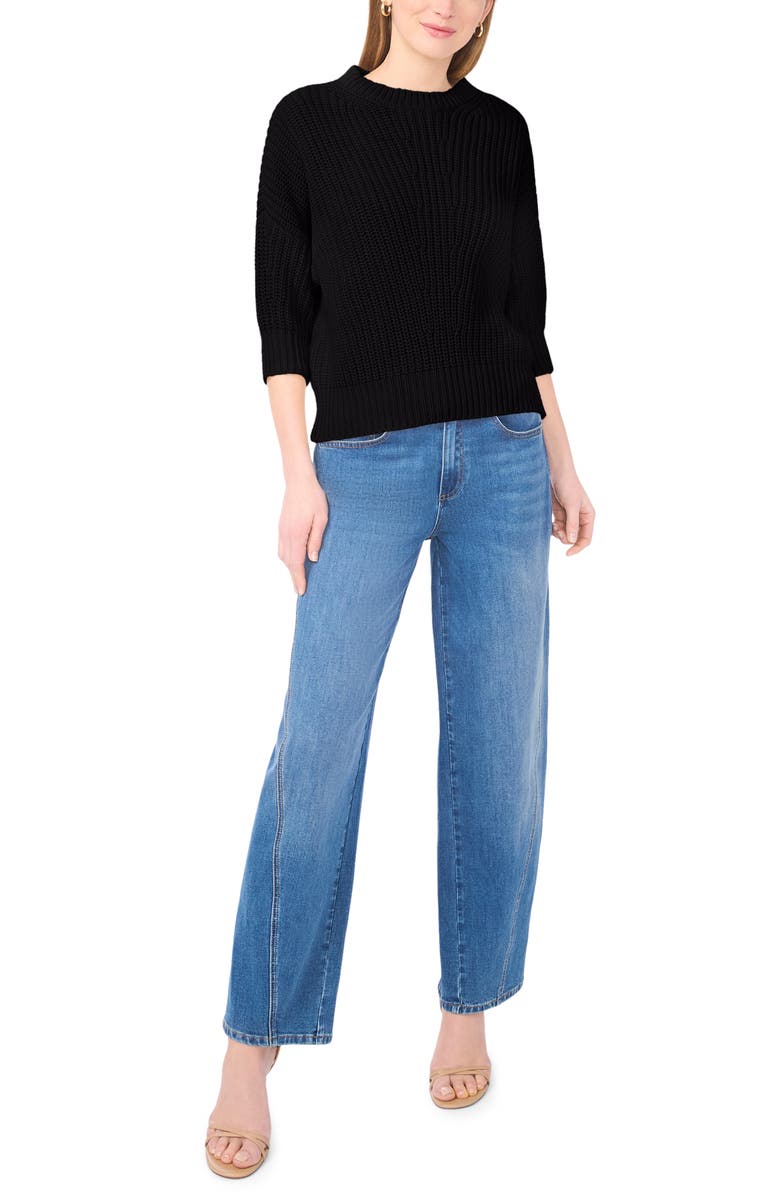 Vince Camuto Crewneck Sweater, Alternate, color, Rich Black