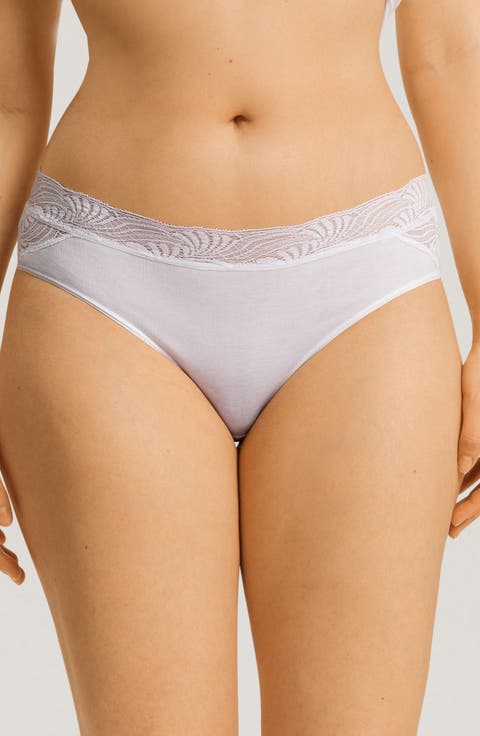 Cotton Delight Lace Trim High Cut Briefs