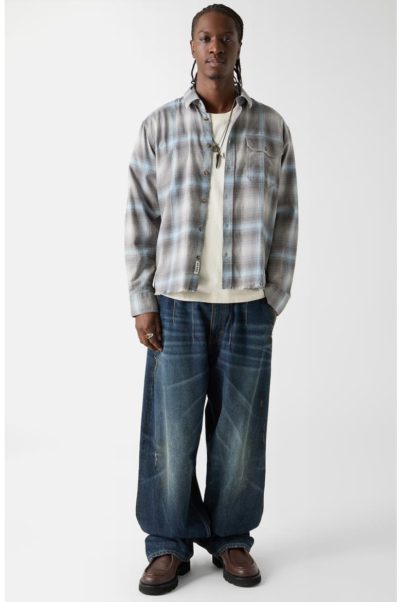 Super Baggy Distressed Wide Leg Jeans, Alternate, color, LIGHT