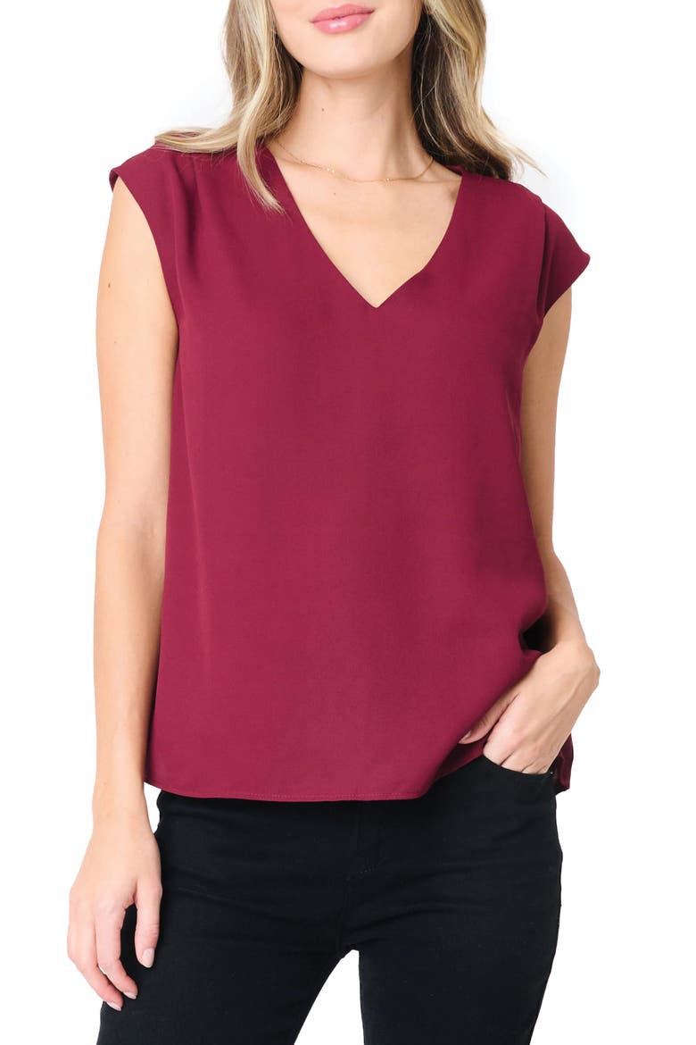 The Favorite V-Neck Sleeveless Top, Main, color, WINE