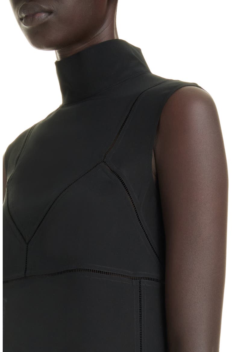 Daras Hemstitched Mock Neck Dress, Alternate, color, BLACK 900