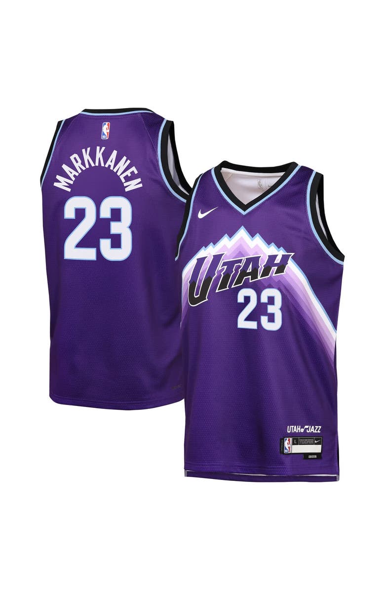 Nike Youth Nike Lauri Markkanen Purple Utah Jazz Icon Edition Swingman Jersey, Main, color, Purple