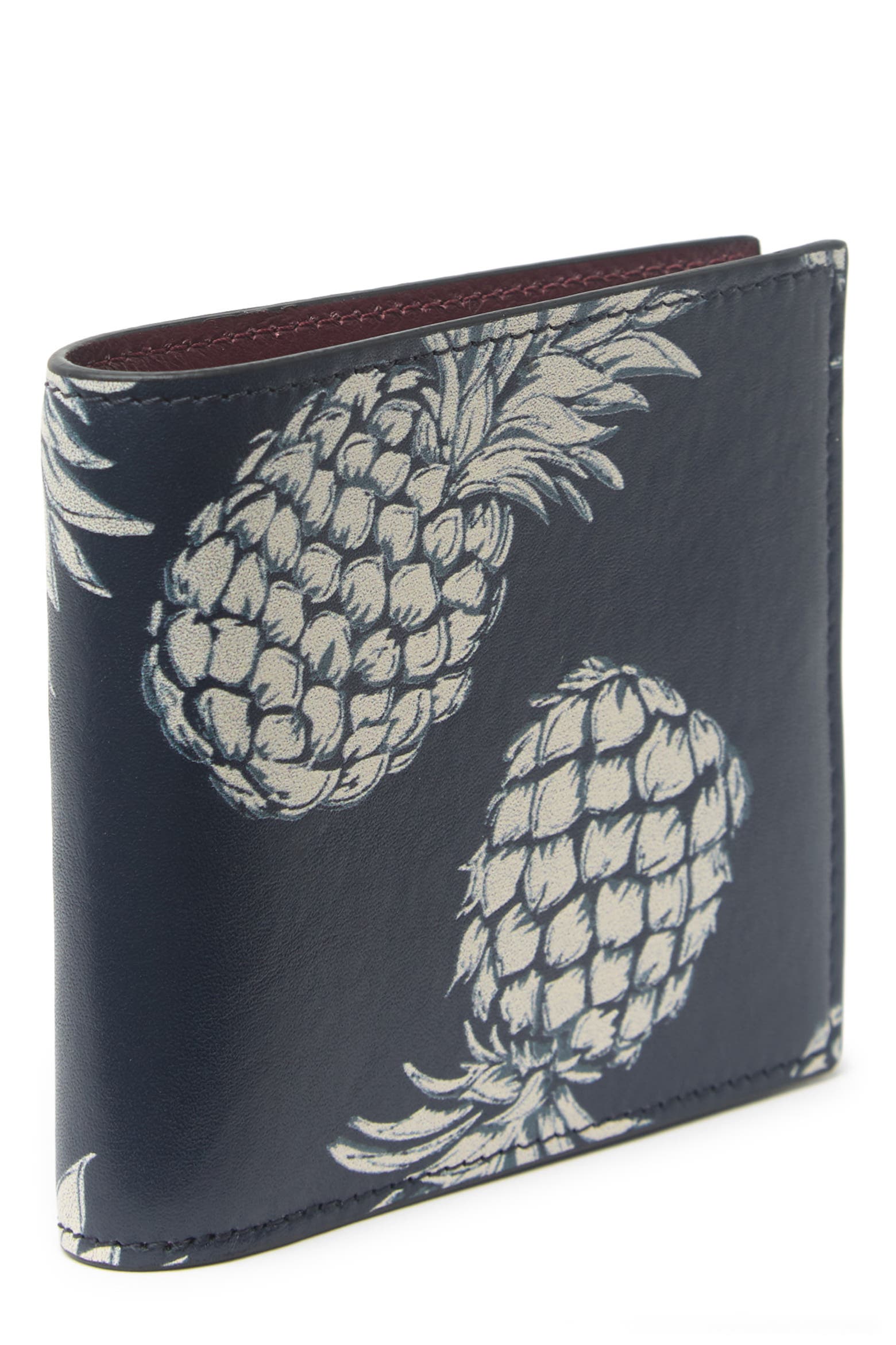 Bi Logistics Valentino Bi-Fold Printed Leather Card Wallet (Men) | Nordstromrack
