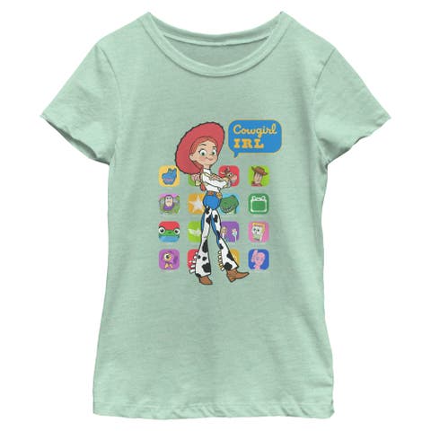Girls Toy Story 5 Cowgirl IRL Color Collage T Shirt