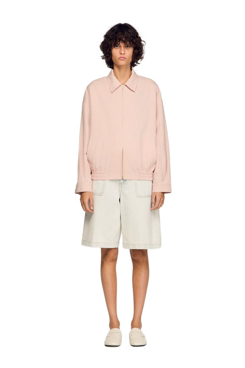 Cotton and linen jacket, Main, color, Pink