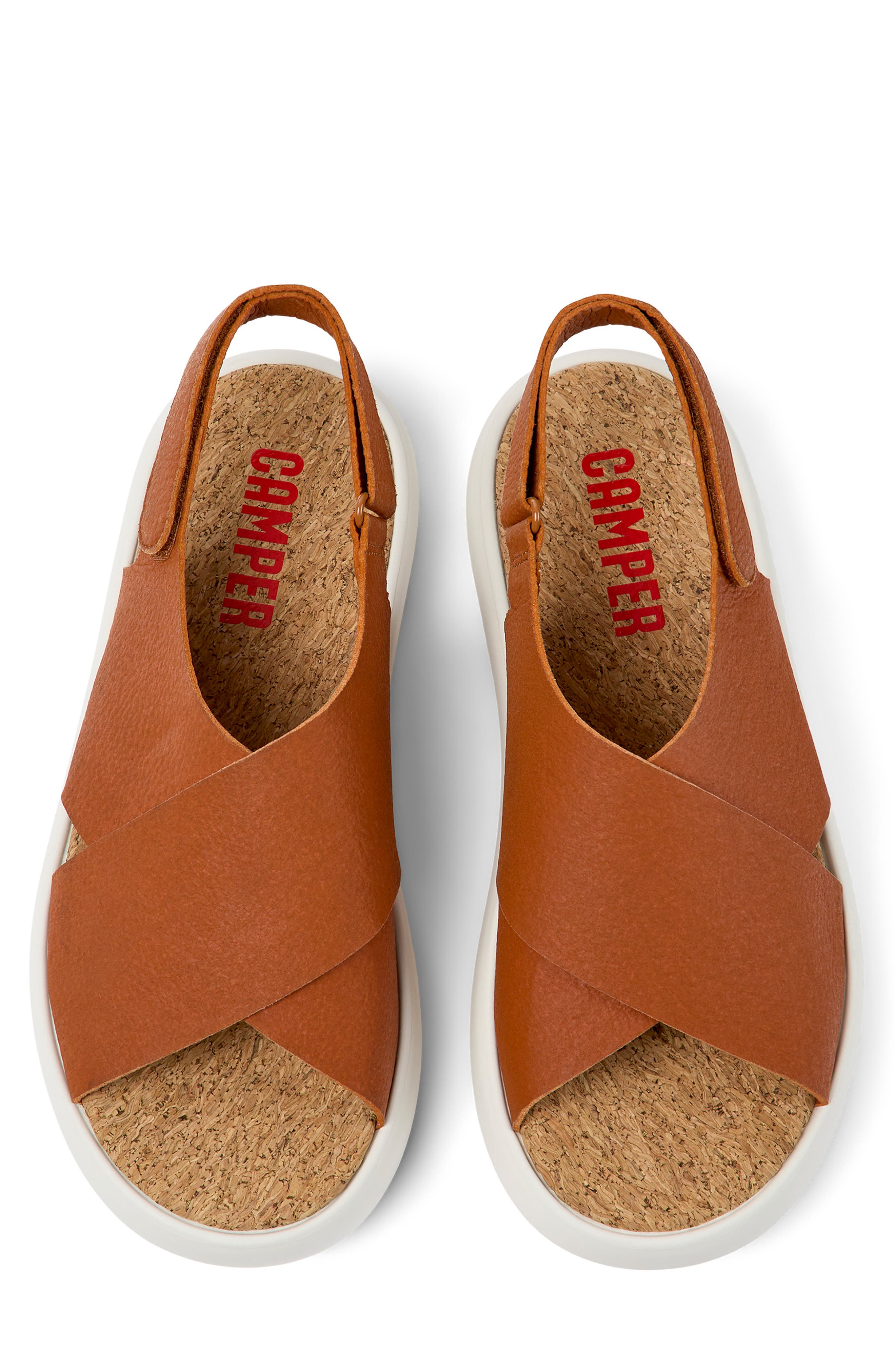 Camper Pelotas Flota Crisscross Slingback Sandal, Alternate, color, Medium Brown