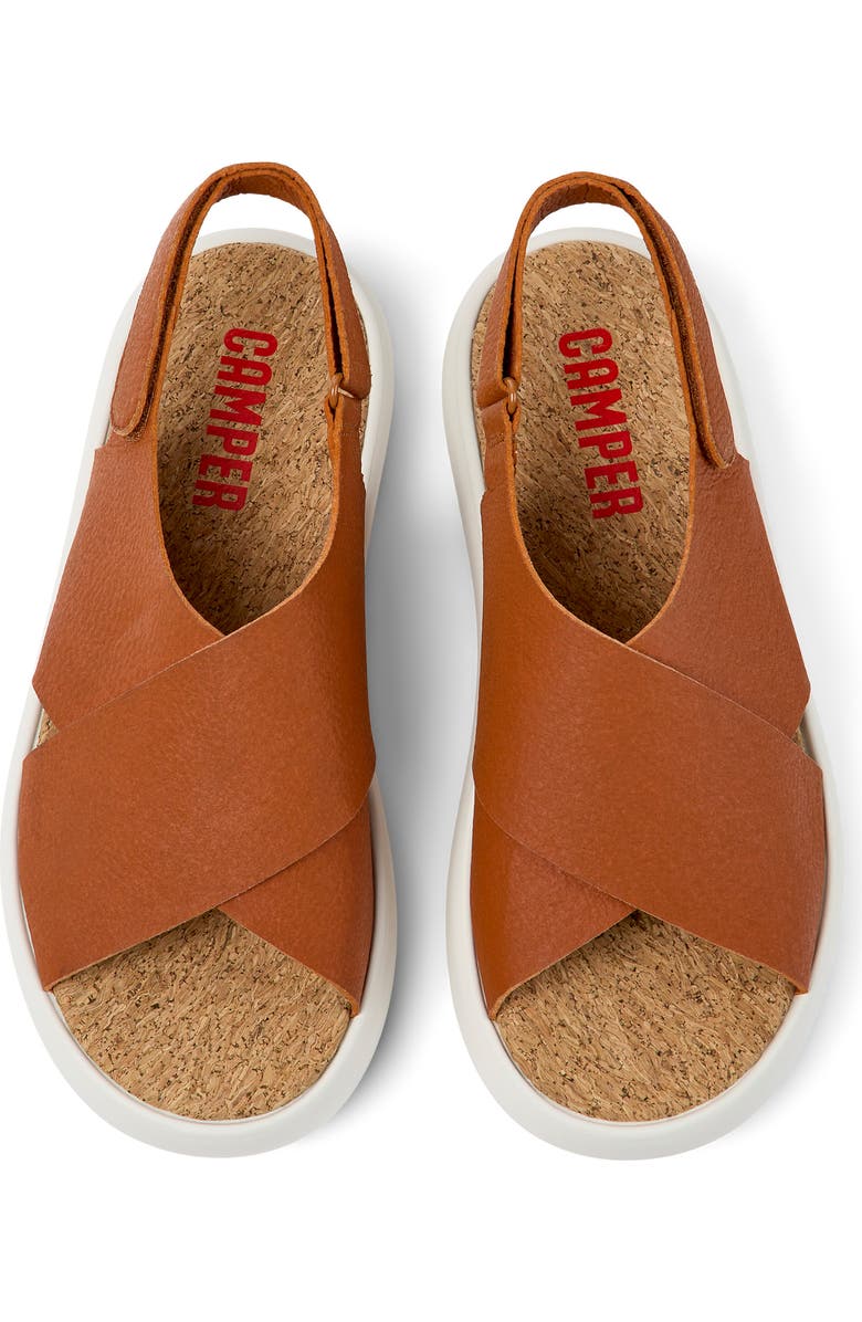 Camper Pelotas Flota Crisscross Slingback Sandal, Alternate, color, Medium Brown